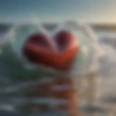 A close-up of a heart with waves, symbolizing emotions