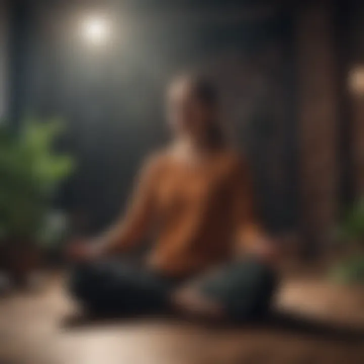 A calm individual practicing meditation