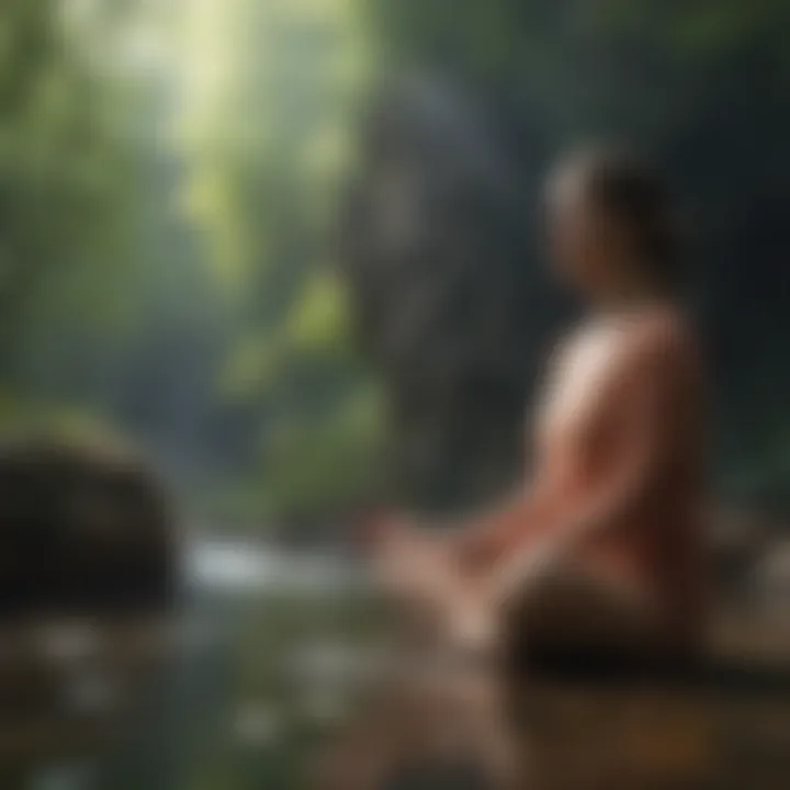 A person practicing mindfulness meditation in a calm environment