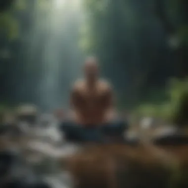 A person meditating in a peaceful environment, embodying mindfulness