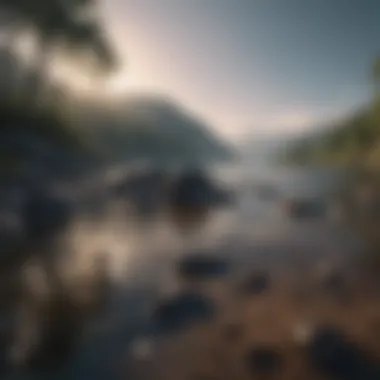 Tranquility Amidst Turmoil A serene landscape symbolizing tranquility and introspection