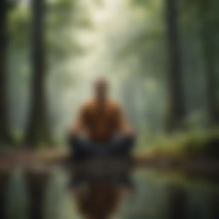 A peaceful scene depicting mindfulness practices