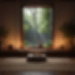 Tranquil meditation space with candles and cushions