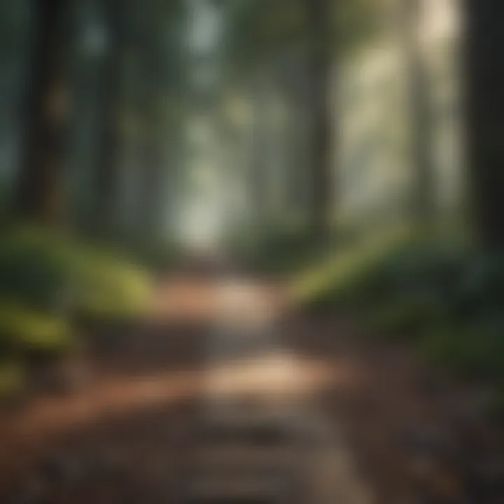 A serene path through a tranquil forest symbolizing life's journey