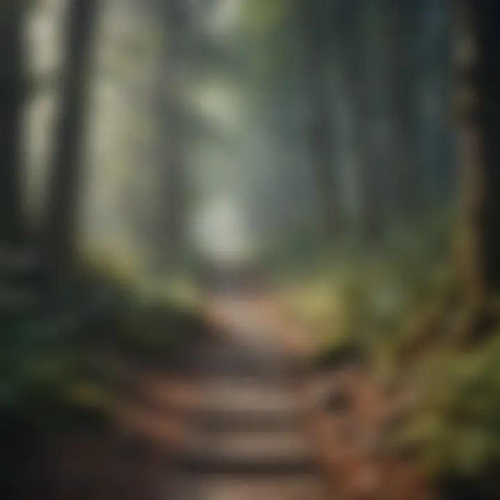 A path leading through a dense forest, representing the journey of self-discovery.