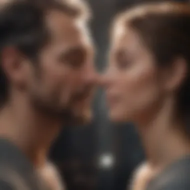Emotional Depth and Intimacy A couple sharing a candid moment, symbolizing emotional depth and intimacy