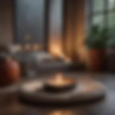 Meditation Space A calming meditation space with candles and soft cushions