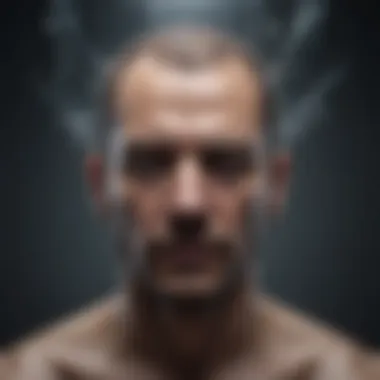 The Complexity of Mental Pain Abstract representation of mental struggle