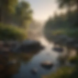 A serene landscape promoting mindfulness