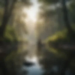 A serene landscape representing peace and introspection