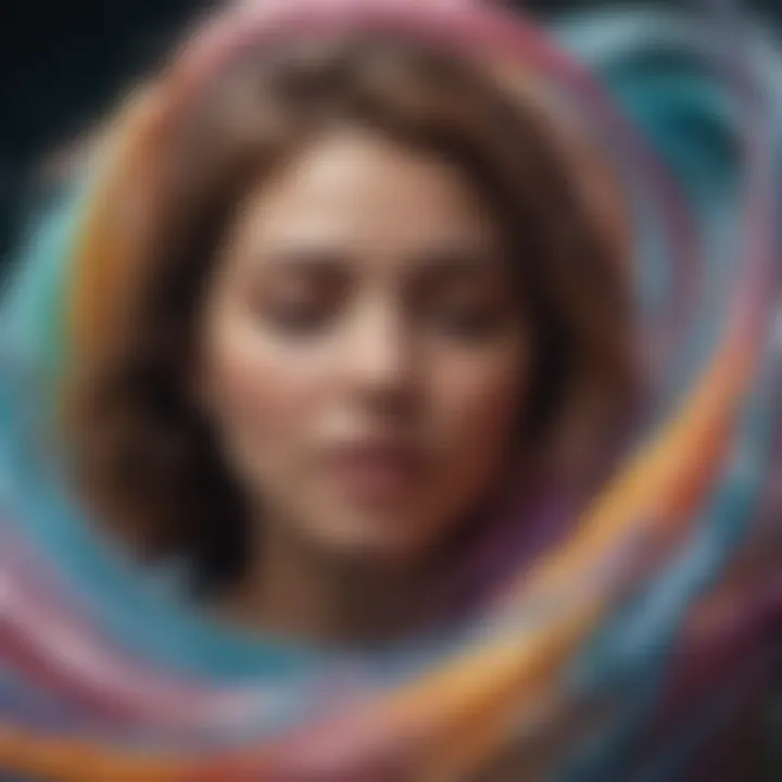 An abstract representation of emotions, with swirling colors symbolizing complexity and depth.