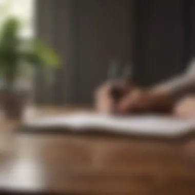 A journal and pen on a table, symbolizing self-reflection