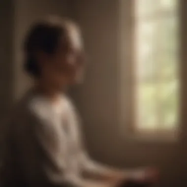 Close-up of a person meditating in a quiet corner