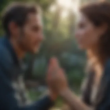 Heartfelt Conversation Illustration of two individuals engaging in a heartfelt conversation.