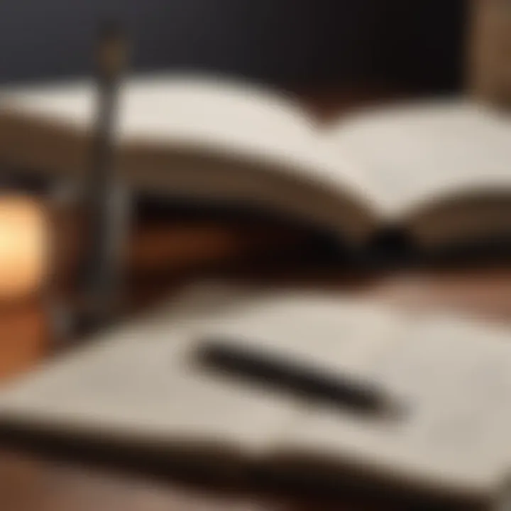 A journal and pen, symbolizing reflection and self-discovery.
