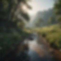 A serene landscape representing new beginnings