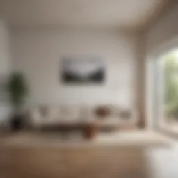 A serene minimalist living room with natural light