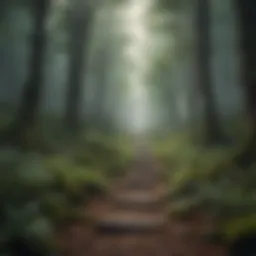 A winding path through a dense forest symbolizing the journey of self-discovery.