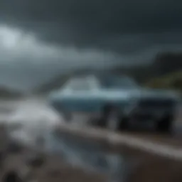 A serene landscape depicting tranquility amidst chaos.