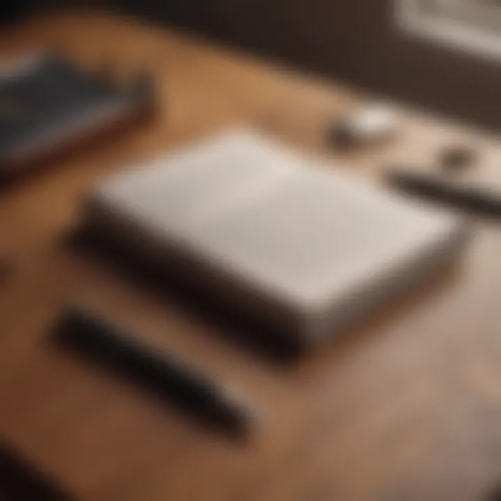 A journal and pen on a wooden table