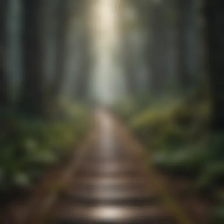 A path leading through a dense forest symbolizing life's journey