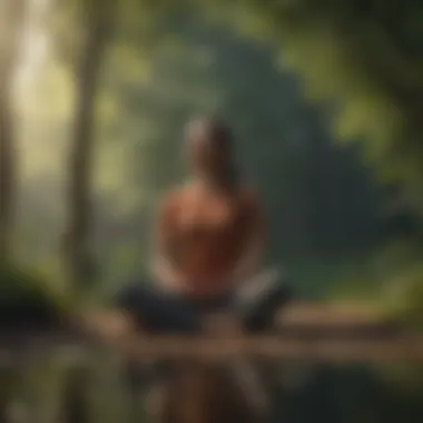 A person meditating in a peaceful setting