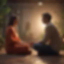 A couple sitting together, engaged in a deep conversation