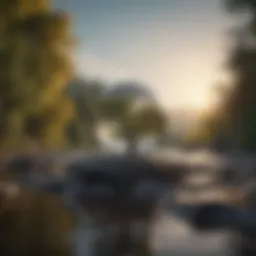 A serene landscape promoting relaxation and mindfulness