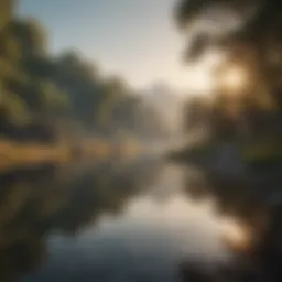 A serene landscape depicting tranquility and peace