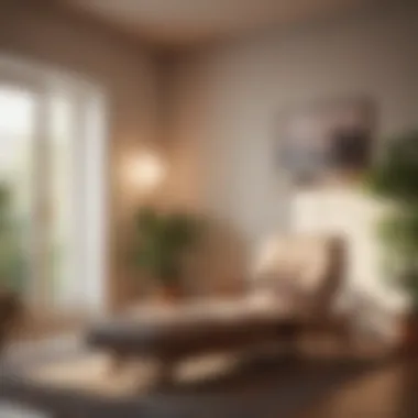 Relaxation Techniques at Home A cozy room showcasing relaxation techniques with soft lighting.