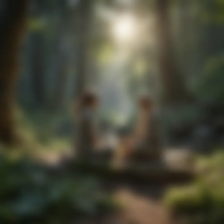 Serene outdoor space for mindfulness practice