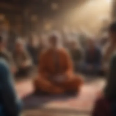 A vibrant community gathering to illustrate connection and support