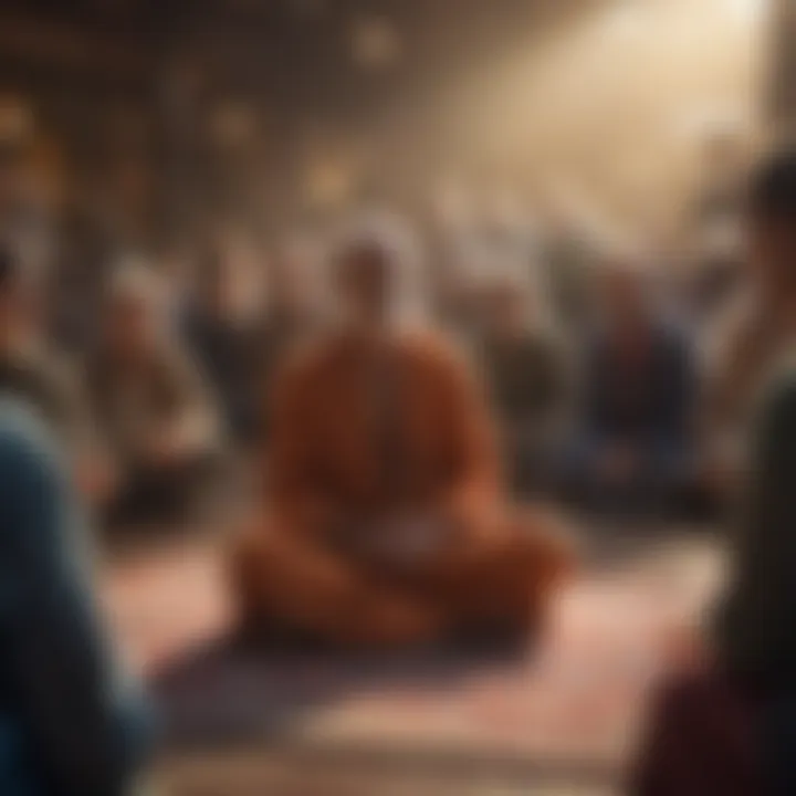 A vibrant community gathering to illustrate connection and support