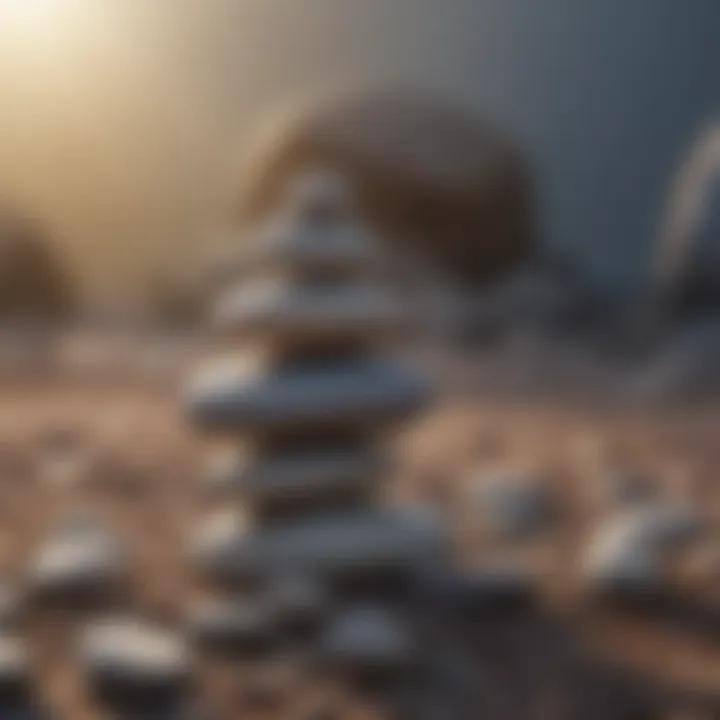 A close-up of a calm mind symbolized by smooth stones stacked