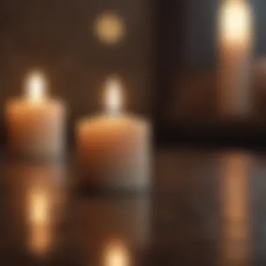 Close-up of a candle burning with soft light