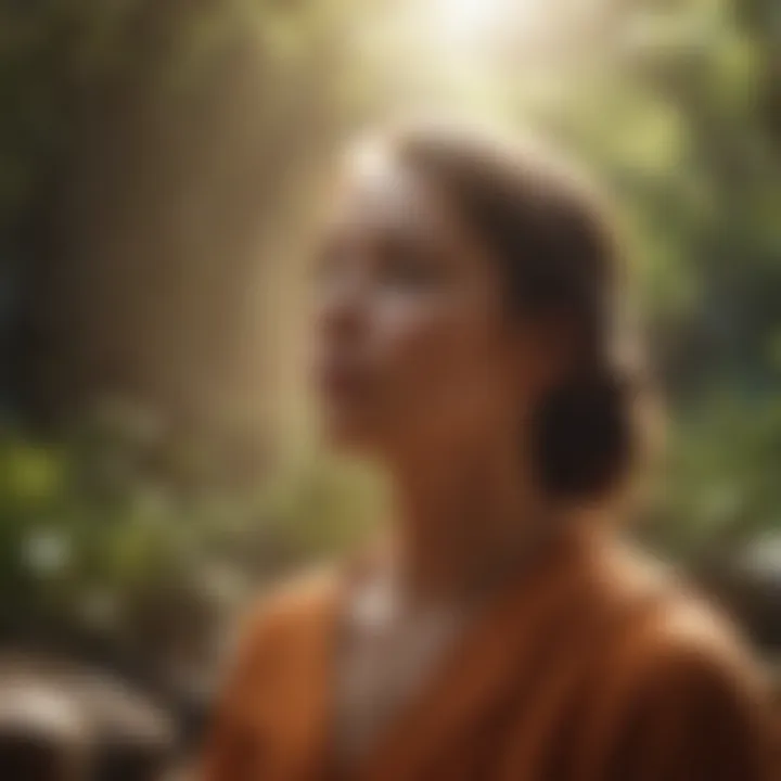 A tranquil scene showcasing meditation practices that promote inner peace and clarity.