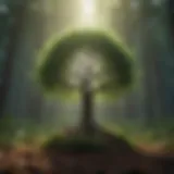 An abstract depiction of personal transformation and growth through a vibrant tree symbolizing new beginnings.