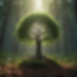 An abstract depiction of personal transformation and growth through a vibrant tree symbolizing new beginnings.