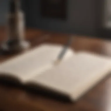 Journey of Self-Discovery An open journal with a pen, symbolizing personal growth and self-discovery.