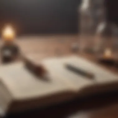 Journey of Self-Reflection A journal open with a pen, representing introspection and reflection