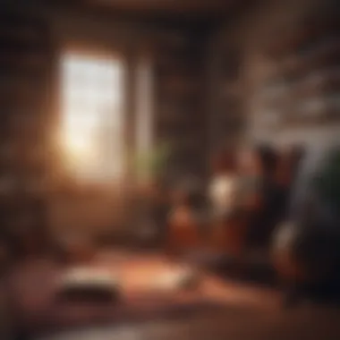 The Comfort of Reading A cozy reading nook filled with books and warm light