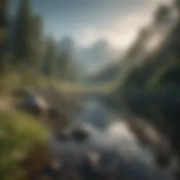 A serene landscape depicting tranquility