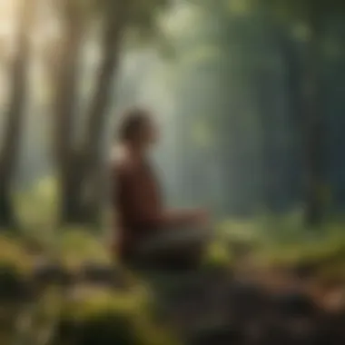 Mindfulness practice with nature background