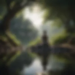 Serene landscape promoting mindfulness