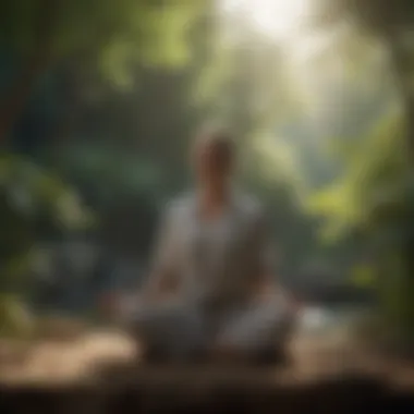 A person meditating in a tranquil setting