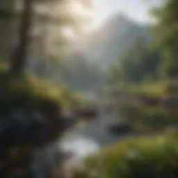 A serene landscape promoting mindfulness