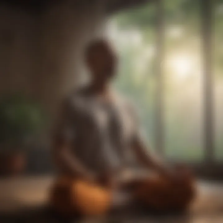 A person practicing mindfulness through meditation