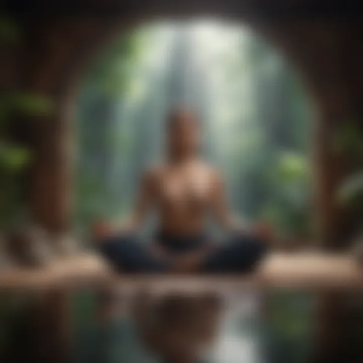 A peaceful scene illustrating meditation and relaxation