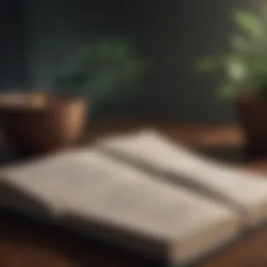 Open journal with calming affirmations