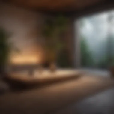 A peaceful meditation area designed for relaxation and mindfulness Meditation space with calming elements